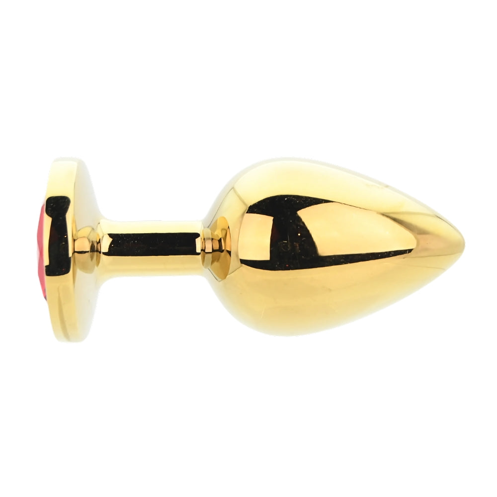 Toosh Gold Metal Butt Plug Large Red Stone anaalitappi