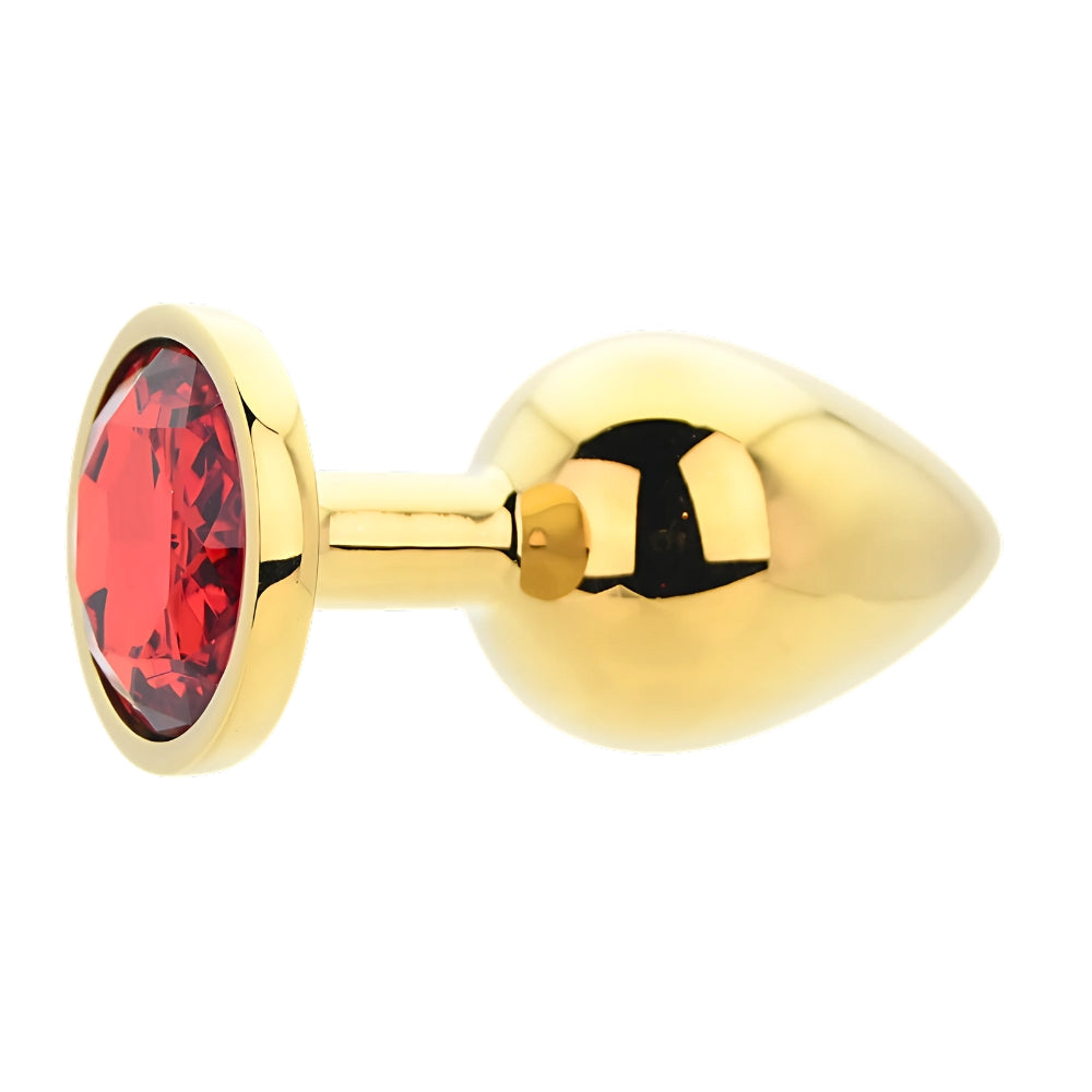 Toosh Gold Metal Butt Plug Large Red Stone anaalitappi
