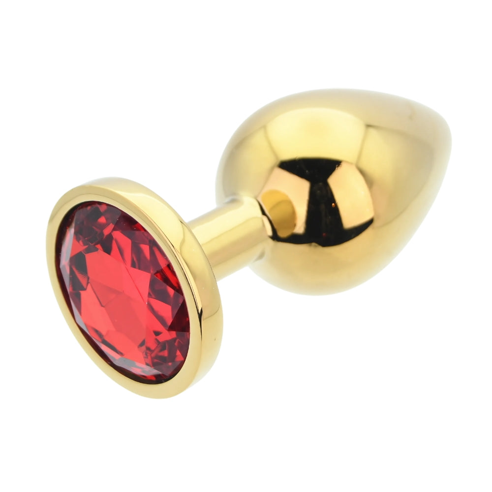 Toosh Gold Metal Butt Plug Large Red Stone anaalitappi