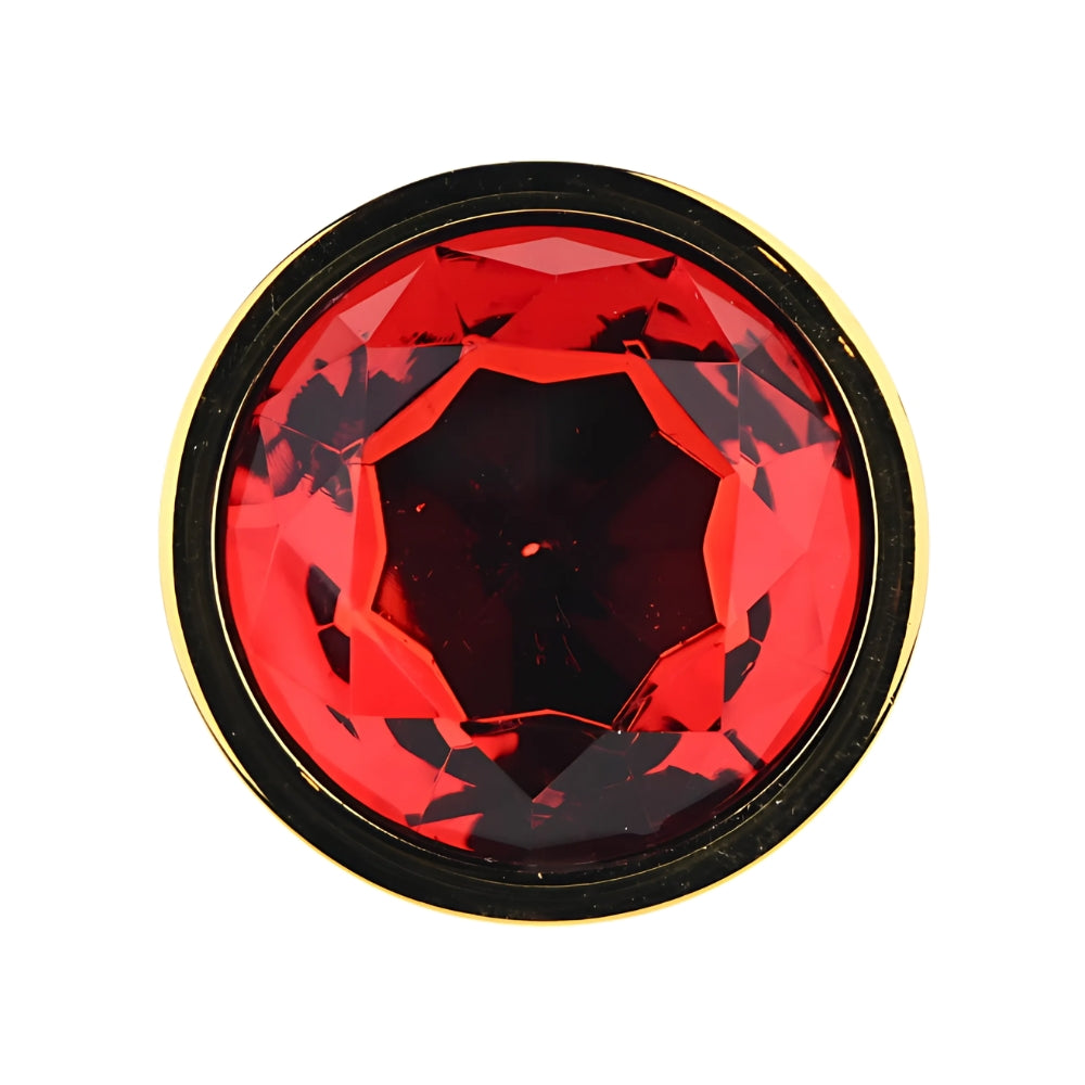 Toosh Gold Metal Butt Plug Large Red Stone anaalitappi