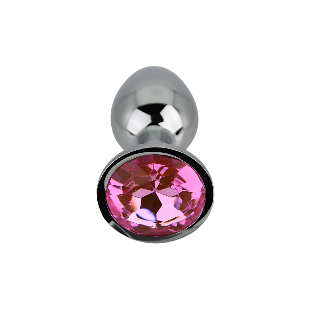 Toosh Silver Metal Butt Plug Small Pink Stone anaalitappi