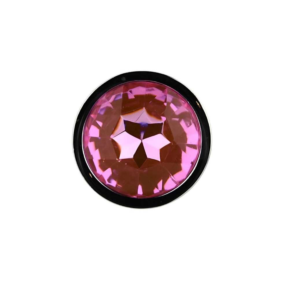 Toosh Silver Metal Butt Plug Small Pink Stone anaalitappi