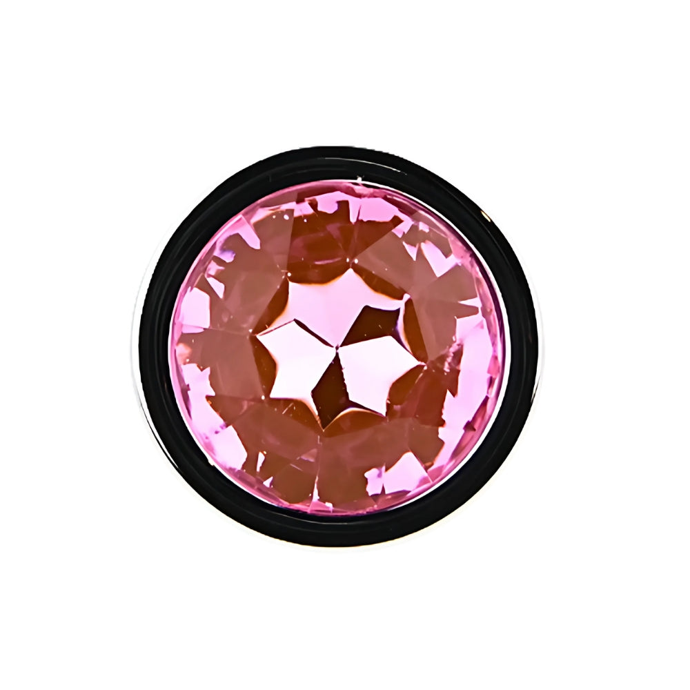 Toosh Silver Metal Butt Plug Medium Pink Stone anaalitappi