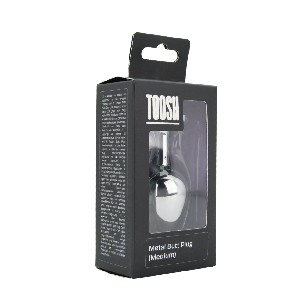 Toosh Silver Metal Butt Plug Medium Pink Stone anaalitappi