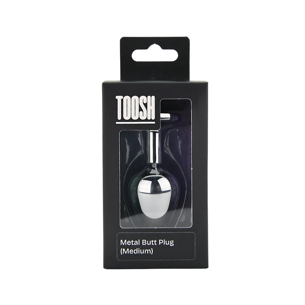 Toosh Silver Metal Butt Plug Medium Pink Stone anaalitappi