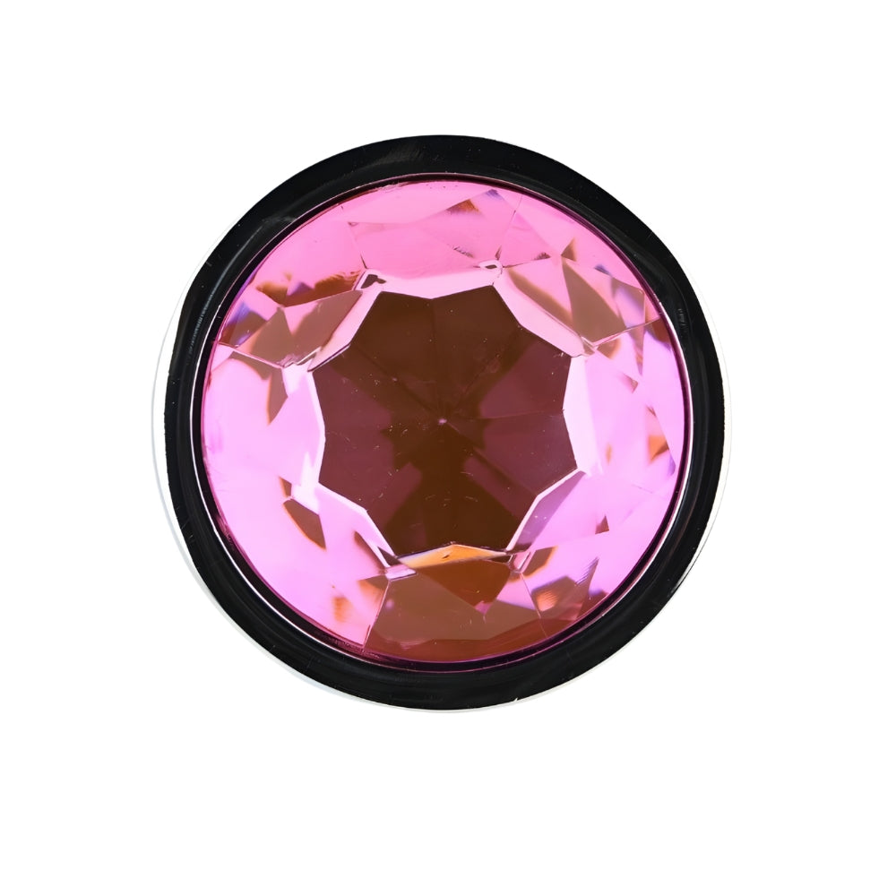 Toosh Silver Metal Butt Plug Large Pink Stone anaalitappi