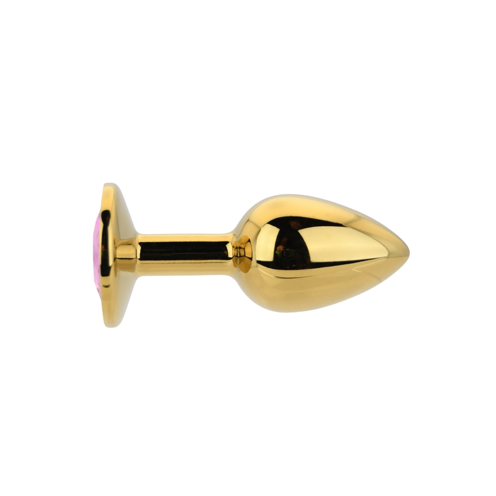 Toosh Gold Metal Butt Plug Small Pink Stone anaalitappi