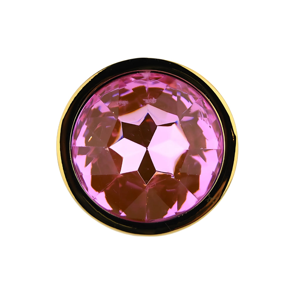 Toosh Gold Metal Butt Plug Small Pink Stone anaalitappi