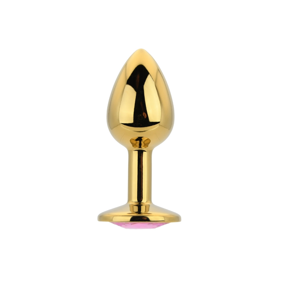 Toosh Gold Metal Butt Plug Small Pink Stone anaalitappi