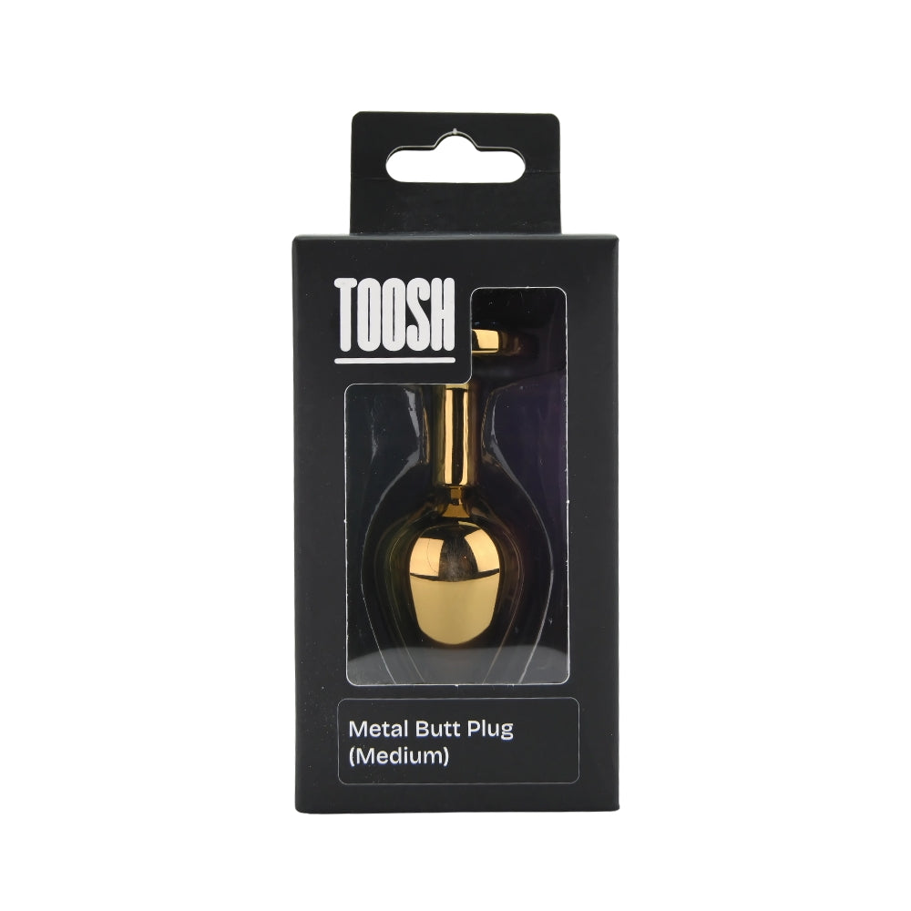 Toosh Gold Metal Butt Plug Medium Pink Stone anaalitappi