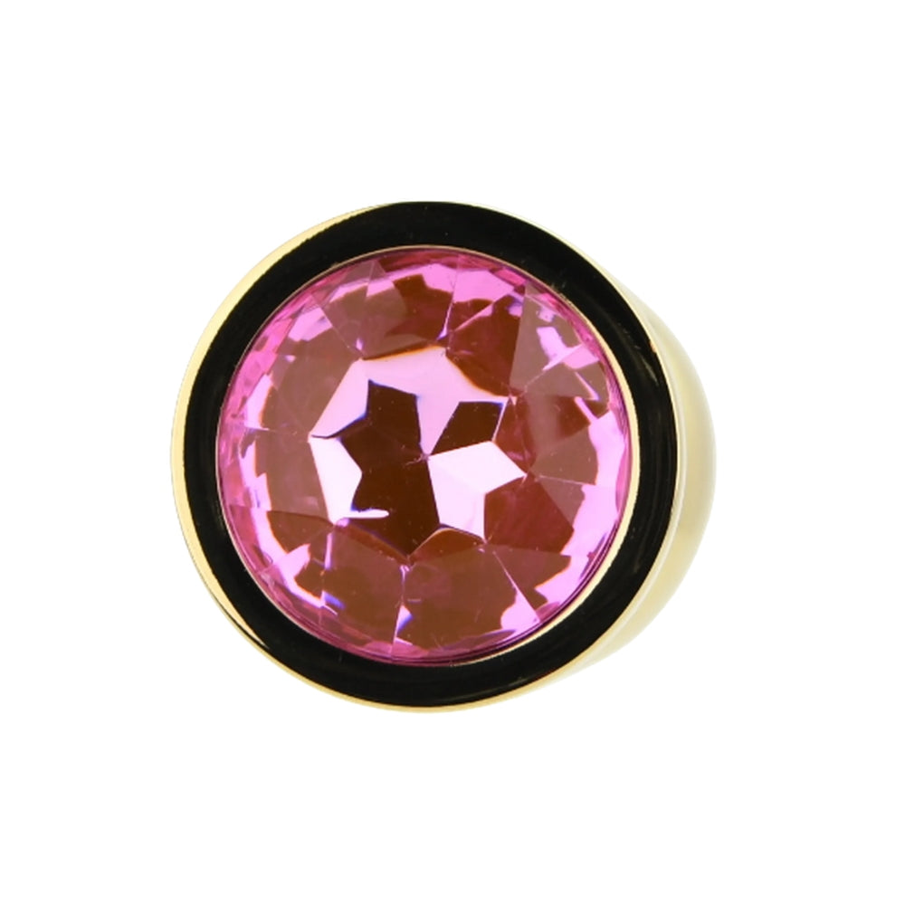 Toosh Gold Metal Butt Plug Medium Pink Stone anaalitappi