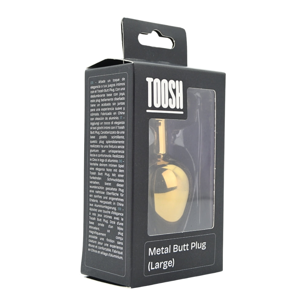 Toosh Gold Metal Butt Plug Large Pink Stone anaalitappi