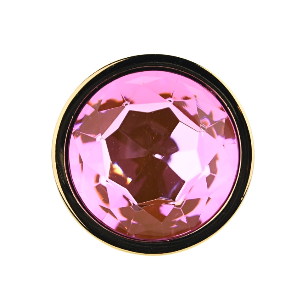 Toosh Gold Metal Butt Plug Large Pink Stone anaalitappi