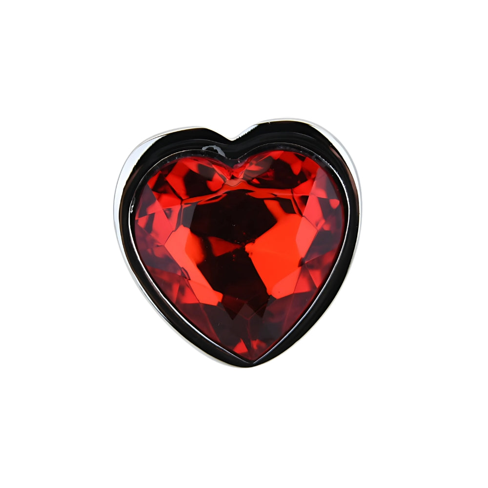 Toosh Heart Shaped Silver with Red Stone Small anaalitappi