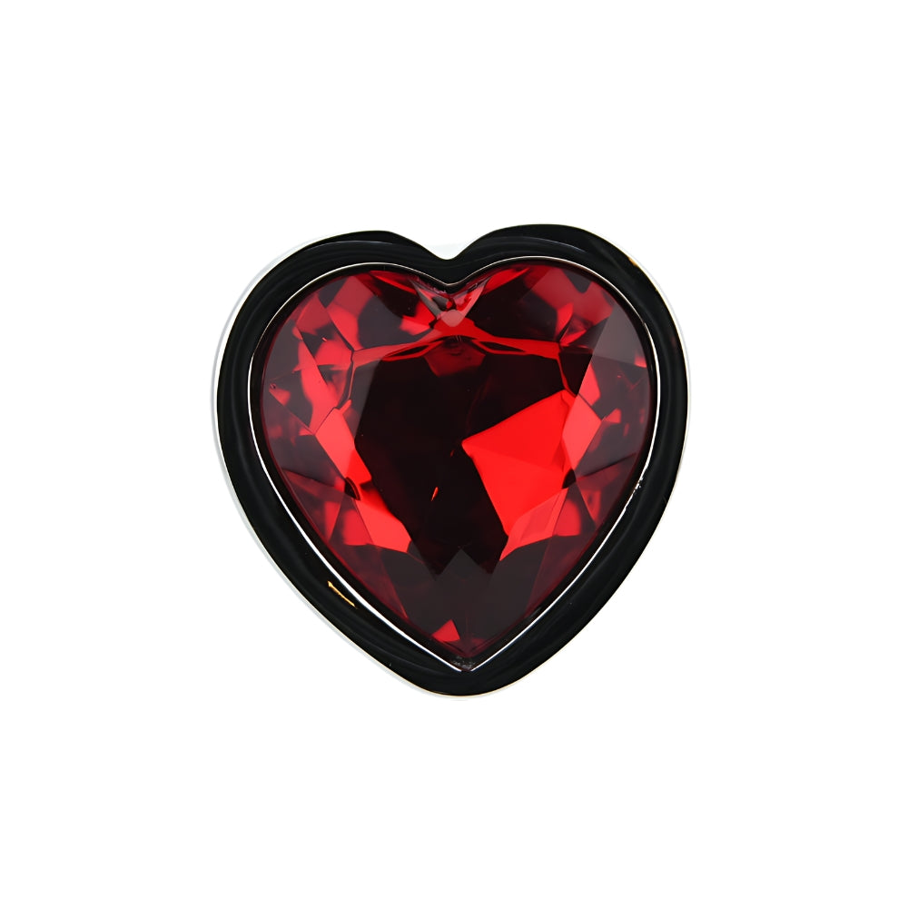 Toosh Heart Shaped Silver with Red Stone Medium anaalitappi
