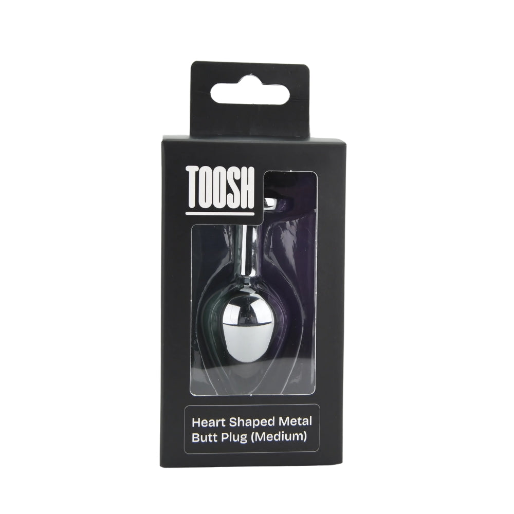 Toosh Heart Shaped Silver with Red Stone Medium anaalitappi