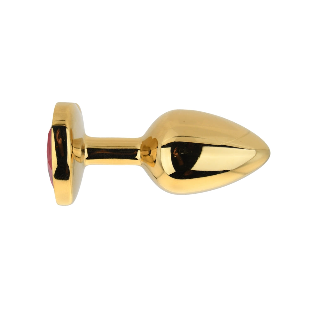 Toosh Heart Shaped Gold with Red Stone Small