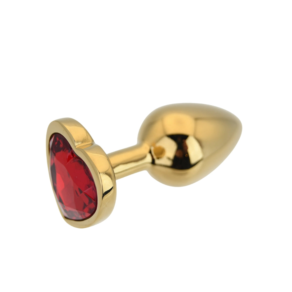 Toosh Heart Shaped Gold with Red Stone Small anaalitappi