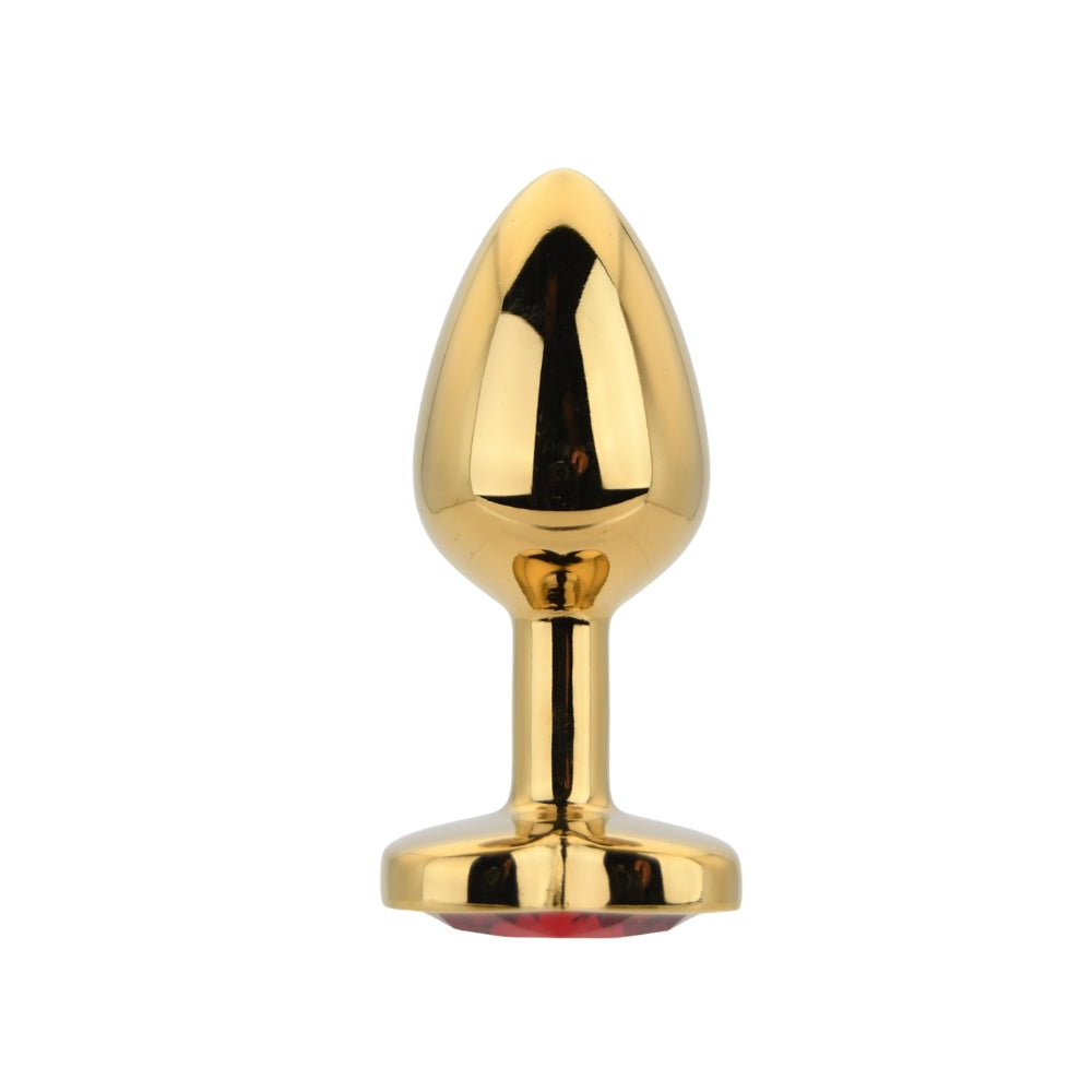 Toosh Heart Shaped Gold with Red Stone Small