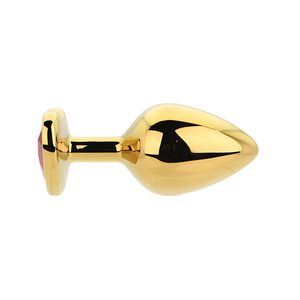 Toosh Heart Shaped Gold with Red Stone Medium anaalitappi