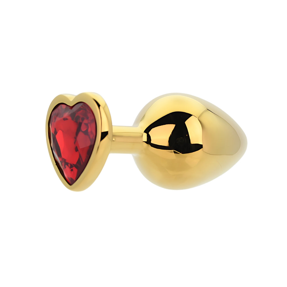 Toosh Heart Shaped Gold with Red Stone Medium anaalitappi