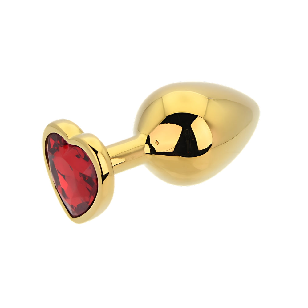 Toosh Heart Shaped Gold with Red Stone Medium anaalitappi