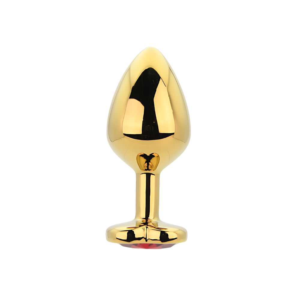 Toosh Heart Shaped Gold with Red Stone Medium anaalitappi
