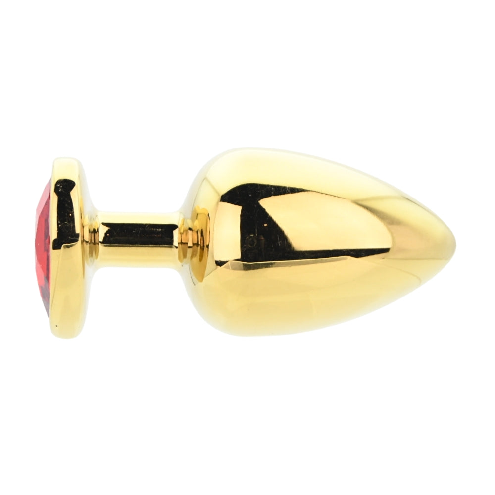 Toosh Heart Shaped Gold with Red Stone Large
