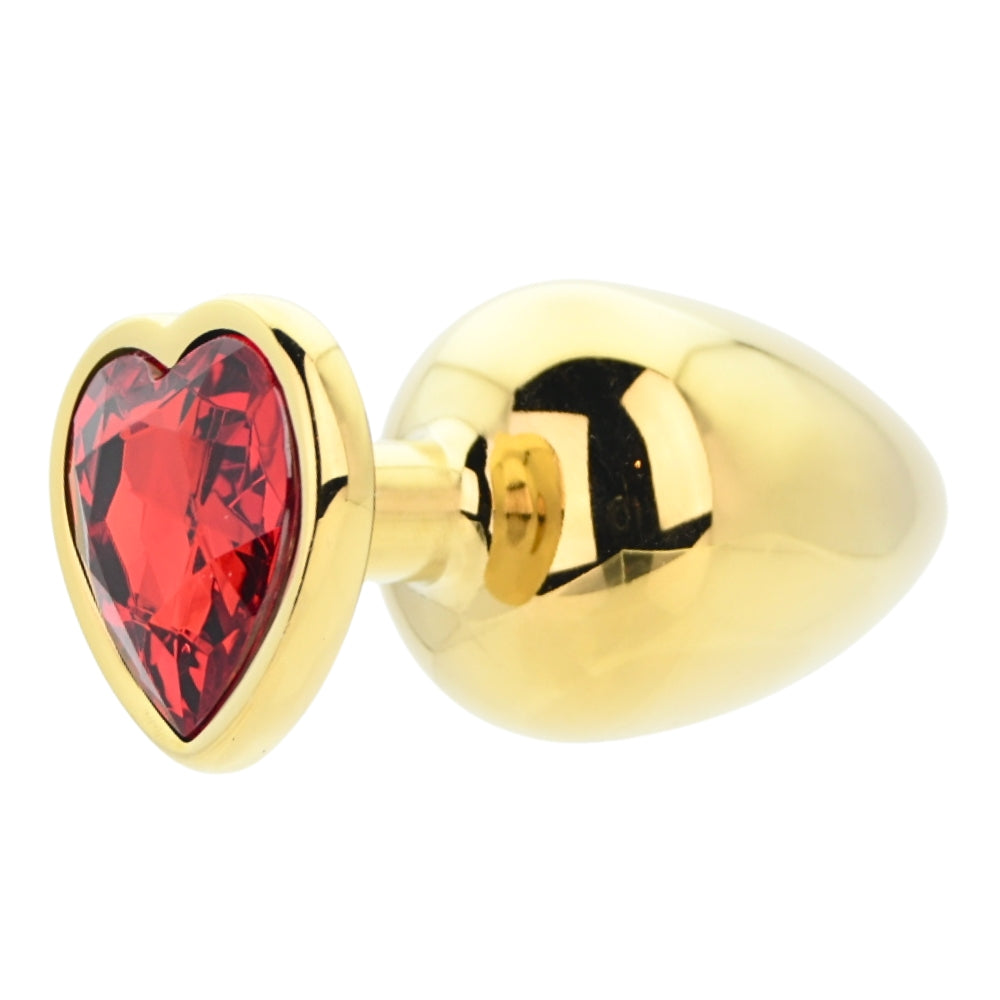 Toosh Heart Shaped Gold with Red Stone Large anaalitappi