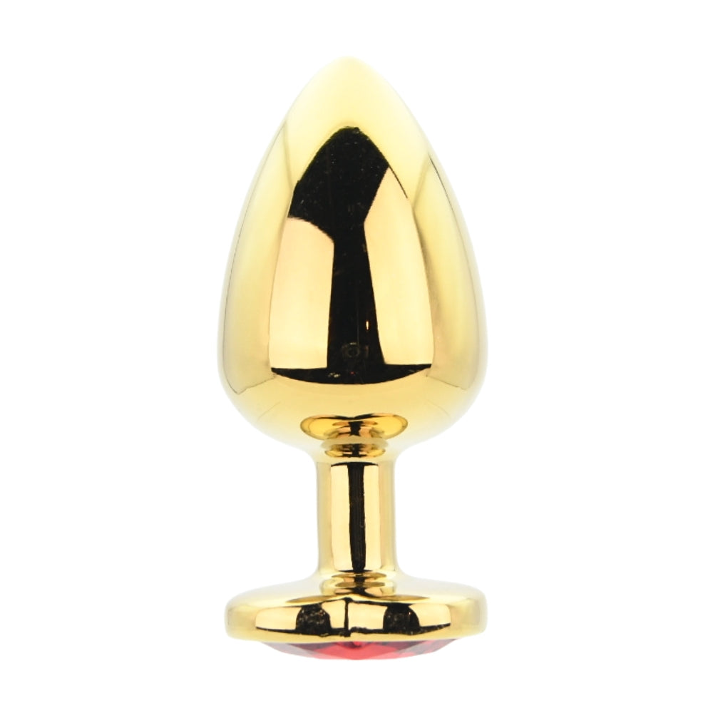 Toosh Heart Shaped Gold with Red Stone Large