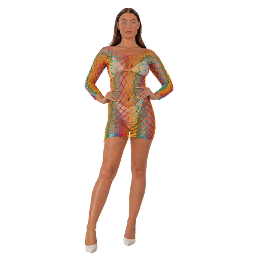 Lace by LJ Rainbow Long Sleeved Mini Dress alusasu