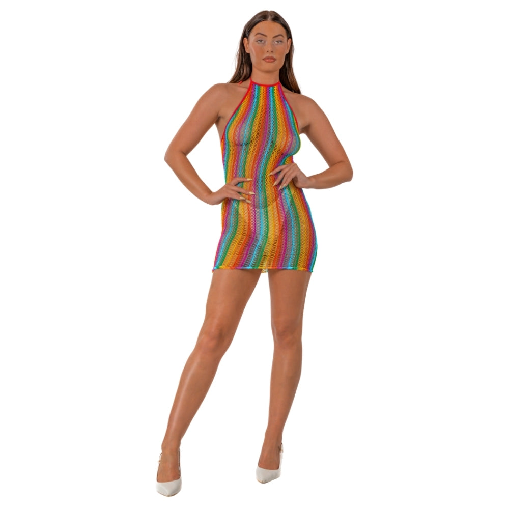 Lace by LJ Rainbow Halter Neck Dress alusasu