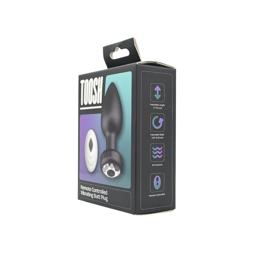 Toosh remote-controlled silicone vibrating anal beads in a package, featuring a sleek, flexible design for intimate pleasure.