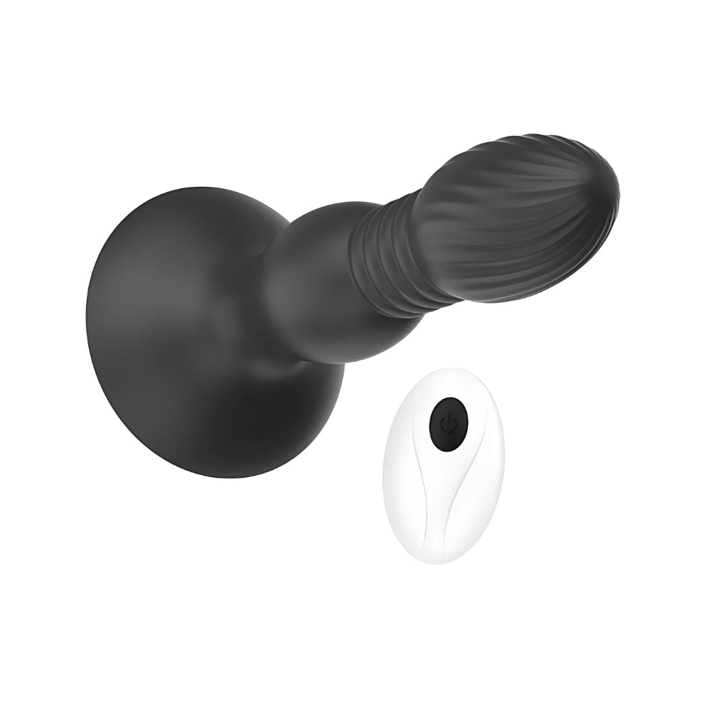 Toosh remote controlled thrusting butt plug with anal beads, showcasing its sleek design and ergonomic shape.