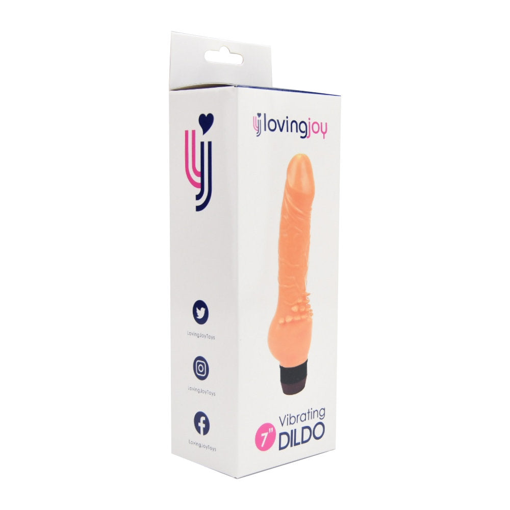 Loving Joy Bully Boy realistic flesh vibrating dildo with textured surface and flexible design for intimate pleasure.