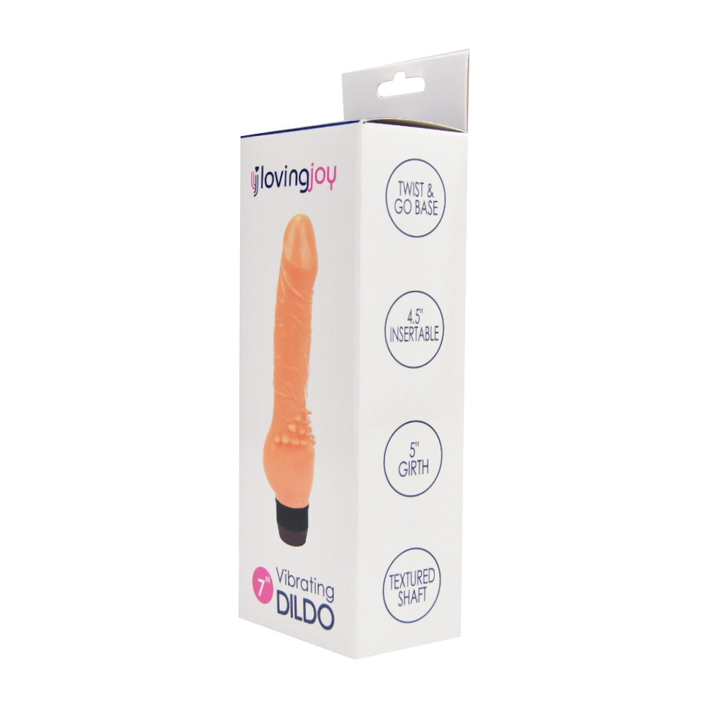 Loving Joy Bully Boy Flesh vibrating dildo with realistic design, detailed texture, and smooth surface for adult pleasure.