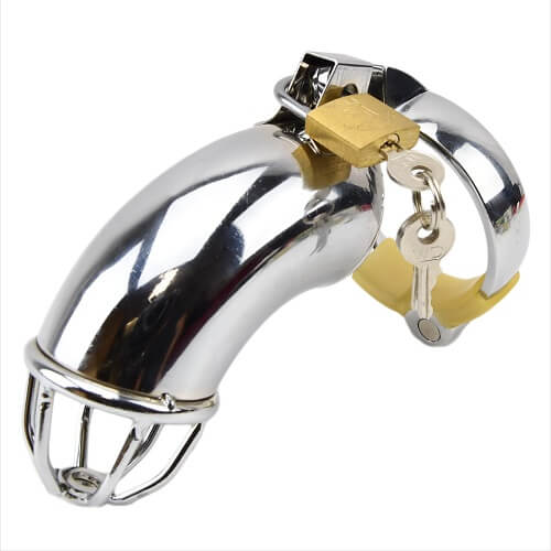 Impound Exhibition male chastity device, sleek design, secure fit, showcasing the chastity cage in a neutral background.