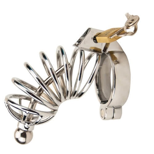 Impound Corkscrew Male Chastity Device with Penis Plug - intimi