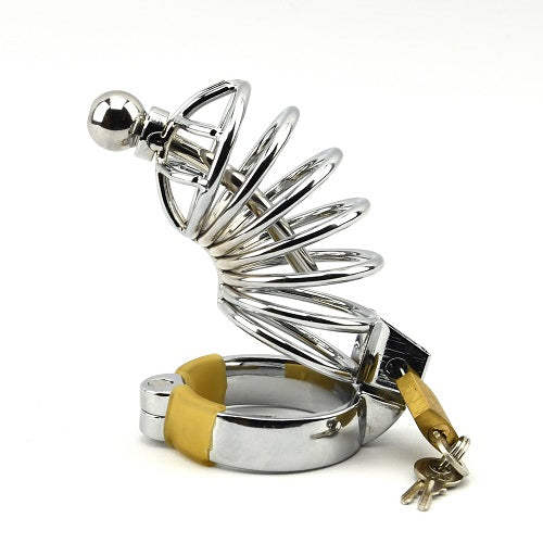 Impound Corkscrew Male Chastity Device with Penis Plug - intimi