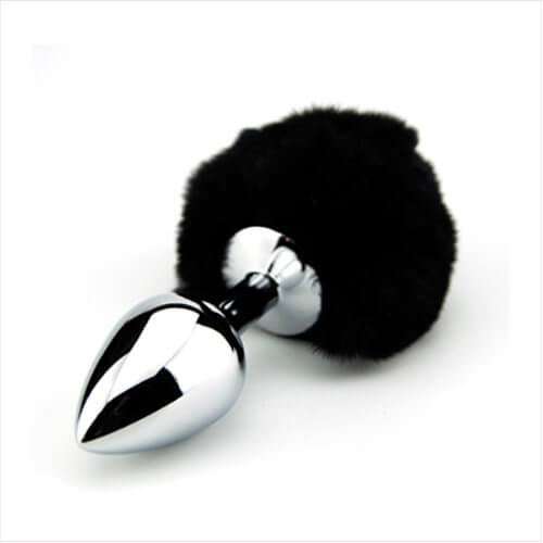 Furry Fantasy Black Bunny Tail Butt Plug - intimi