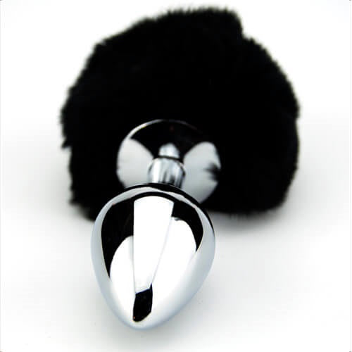 Furry Fantasy Black Bunny Tail Butt Plug - intimi