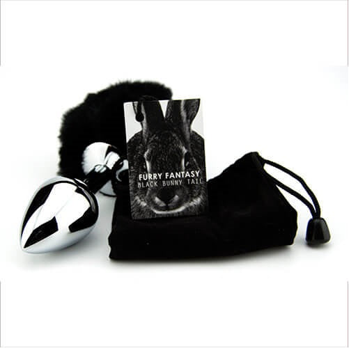 Furry Fantasy Black Bunny Tail Butt Plug - intimi