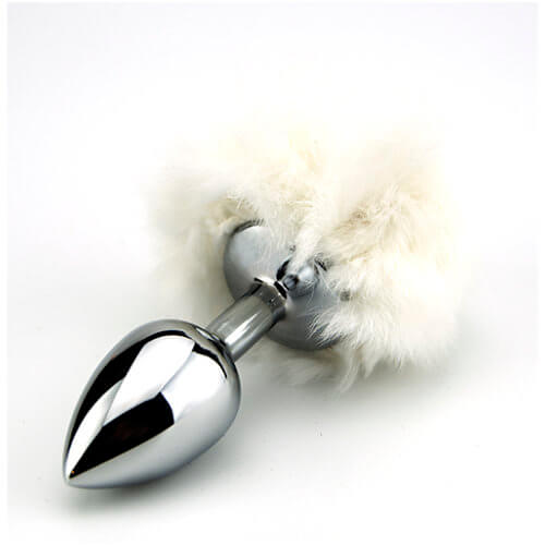 Furry Fantasy White Bunny Tail Butt Plug - intimi