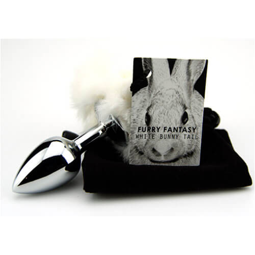 Furry Fantasy White Bunny Tail Butt Plug - intimi