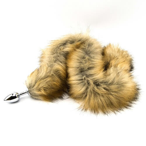 Furry Fantasy red fox tail butt plug featuring a plush red fox tail and silicone plug for adult role-play and costume accessories.