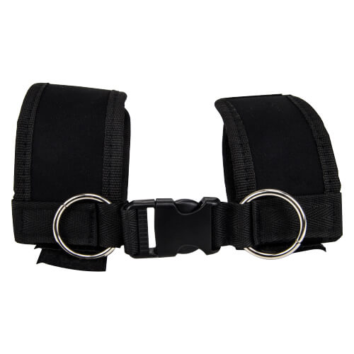 Loving Joy Beginners Wrist Restraints in soft fabric, featuring adjustable straps for comfortable bondage play.