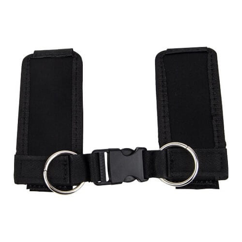 Loving Joy Beginners Wrist Restraints, soft fabric cuffs for comfortable bondage play, shown in black with adjustable straps.
