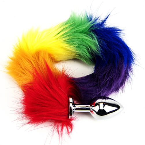 Furry Fantasy Rainbow Tail Butt Plug - intimi
