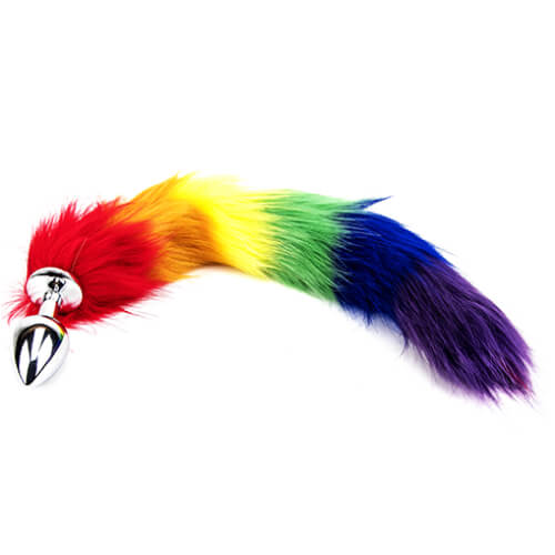 Furry Fantasy Rainbow Tail Butt Plug - intimi