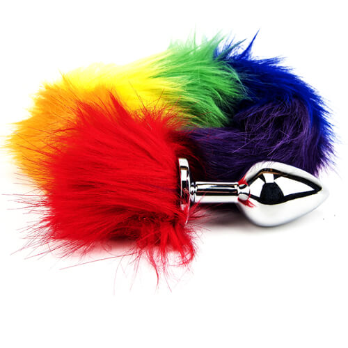 Furry Fantasy Rainbow Tail Butt Plug - intimi